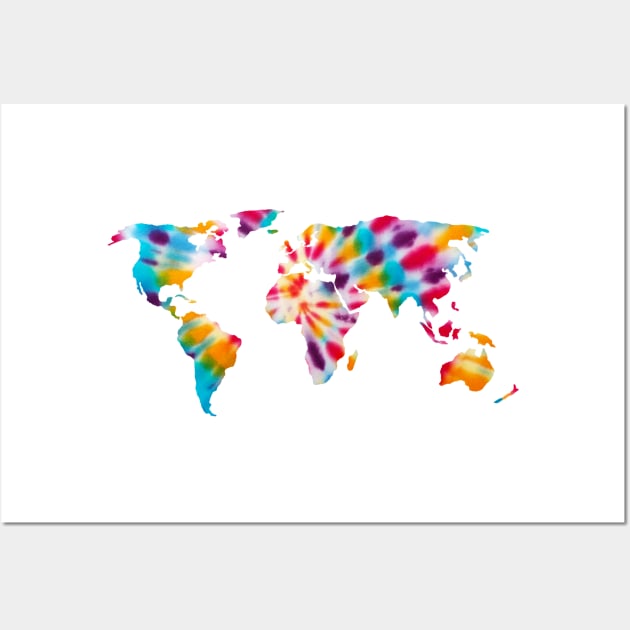 Tie Dye World Map Bro Wall Art by lolosenese